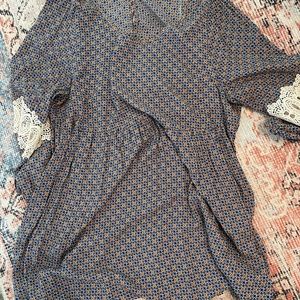 Umber blue and yellow dress/tunic